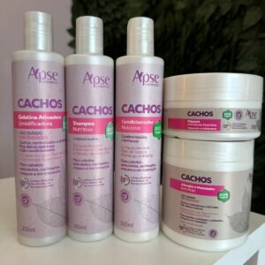 Kit cachos com shampoo condicionador máscara ativador e gelatina