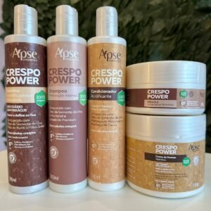 Kit com shampoo condicionador gelatina creme de pentear e máscara